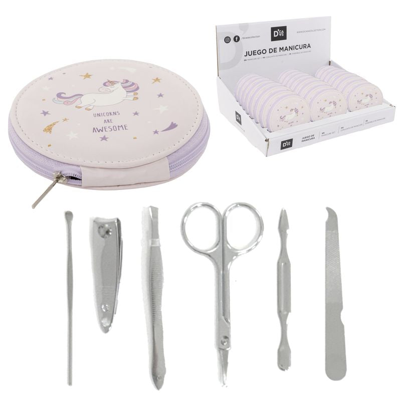 JUEGO DE MANICURA 6 PIEZAS UNICORNIO