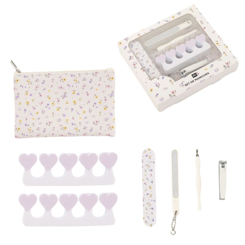 JUEGO DE MANICURA 8 PIEZAS BASICS FLORES