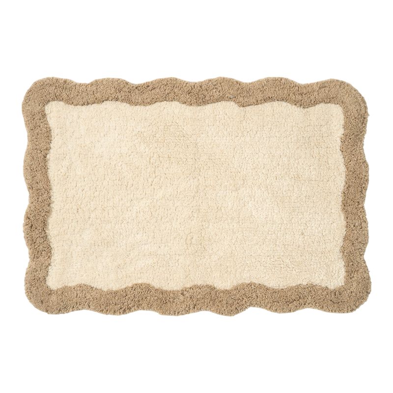 ALFOMBRA BAÑO 40X60CM ONDAS NATURAL BORDE BEIGE