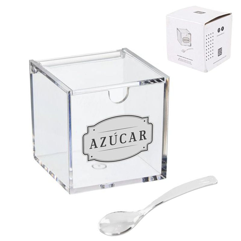 AZUCARERO ACRILICO CON CUCHARA AZUCAR