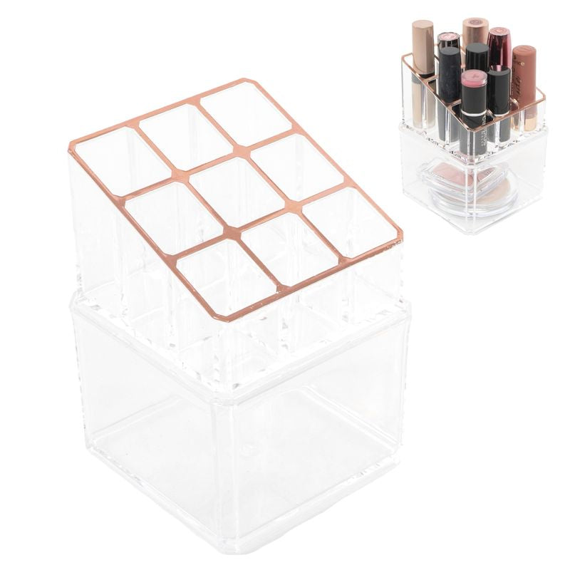 ORGANIZADOR COSMETICOS 9 DPTOS. BASE COBRE