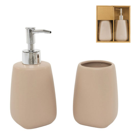 JUEGO DE BAÑO 2 PIEZAS ROSA MAQUILLAJE