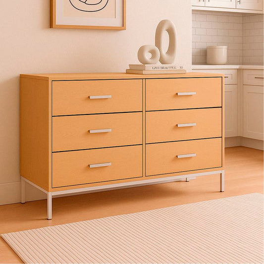 COMODA 6 CAJONES COLOR ABEDUL OSLO