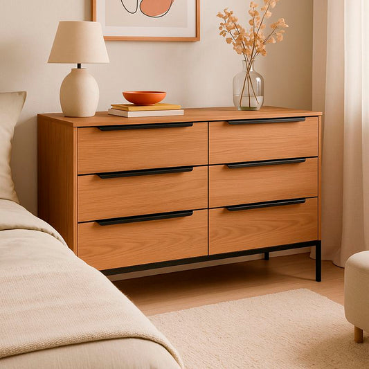 COMODA 6 CAJONES COLOR ROBLE SOHO