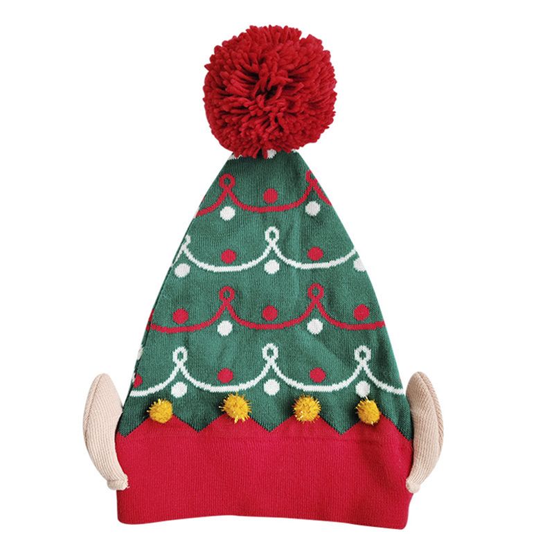 GORRO CON POMPON NAVIDAD ELFO