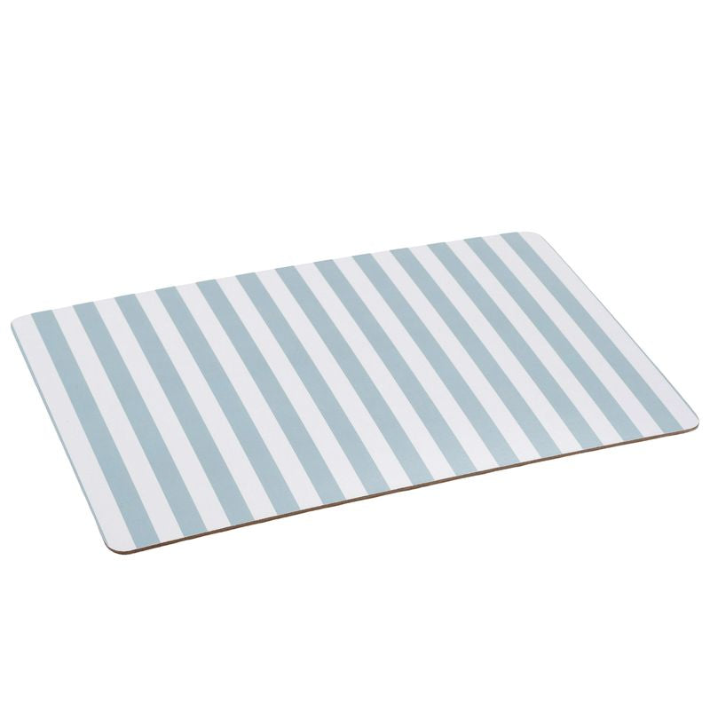 INDIVIDUAL BASE CORCHO 45X30CM RAYAS VERDE AGUA