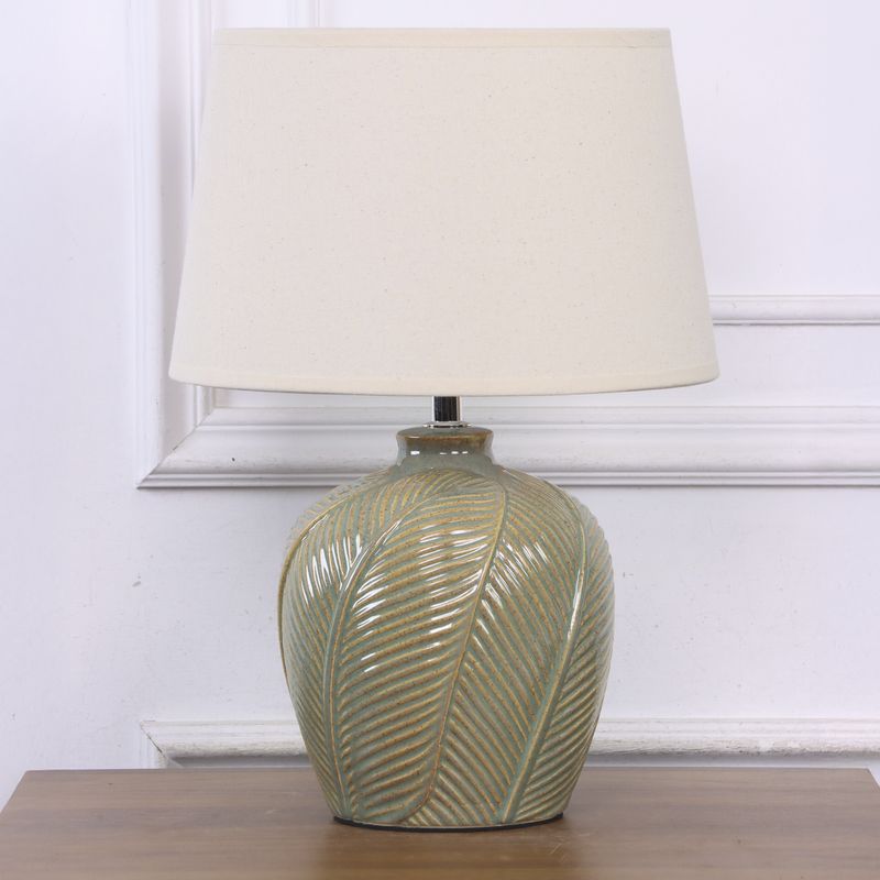 LAMPARA BASE CERAMICA VERDE
