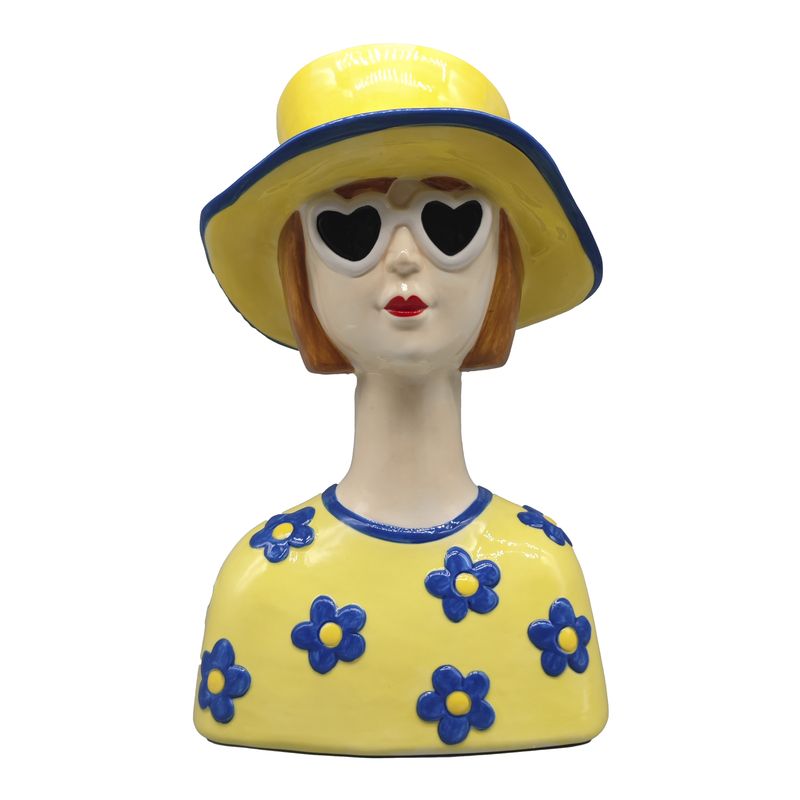 JARRON BUSTO LADY AMARILLO 26CM