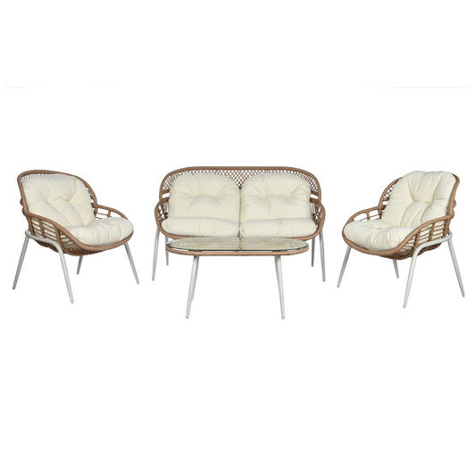 CONJUNTO SOFA RATAN BEIGE