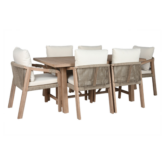 CONJUNTO MESA COMEDOR ACACIA CON 6 SILLAS