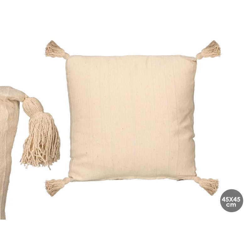 COJIN RELIEVE RAYAS BEIGE 45X45CM