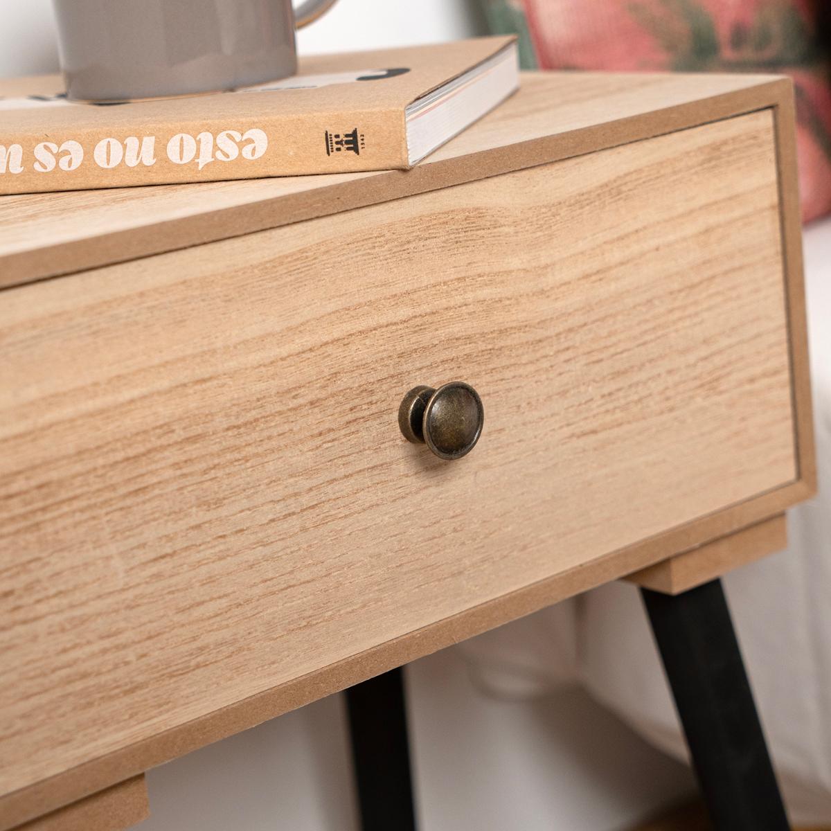 MESILLA MDF NATURAL CON PATAS DE PINO