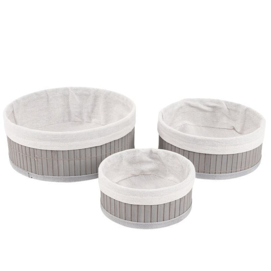 CESTA REDONDA BAMBU GRIS