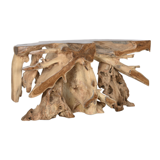 CONSOLA RAIZ DE TECA NATURAL