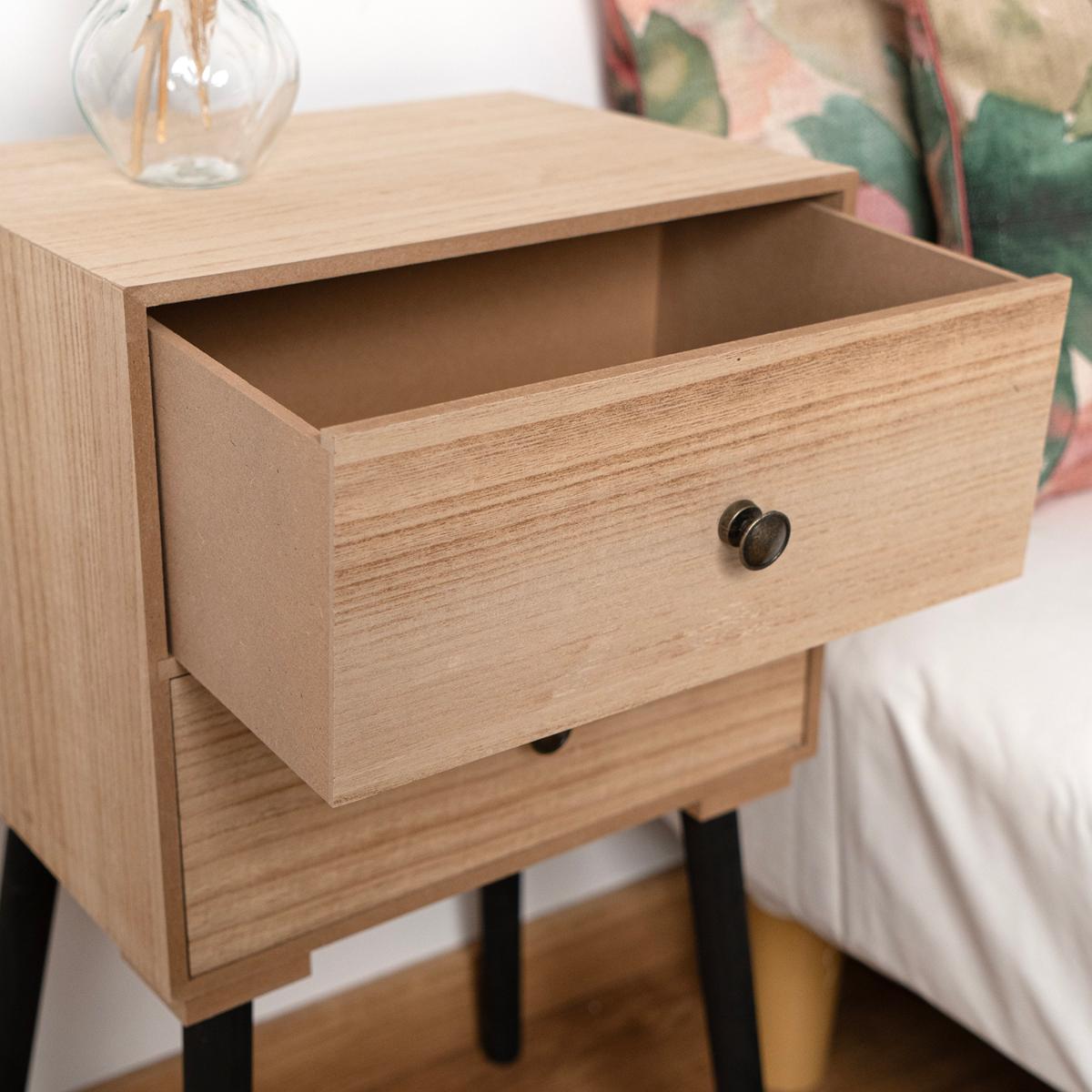 MESILLA MDF NATURAL CON PATAS DE PINO