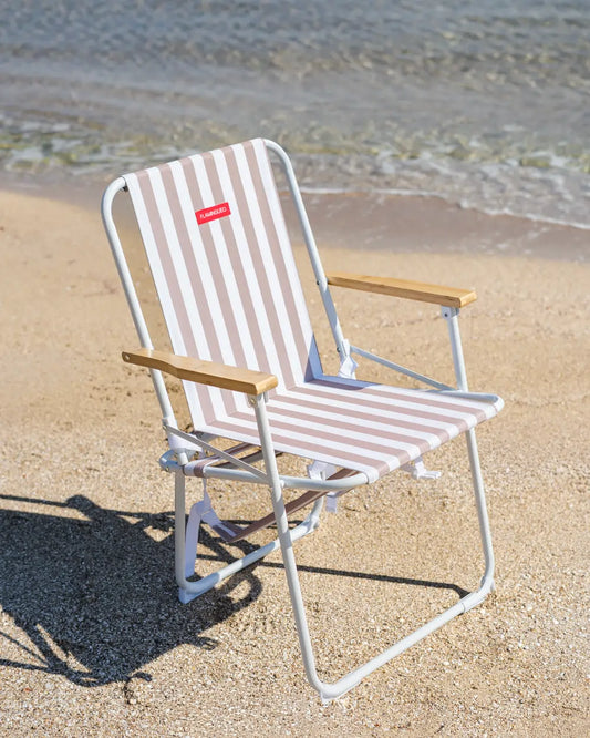SILLA PLAYA PLEGABLE BEIGE CON ASAS FLAMINGUEO