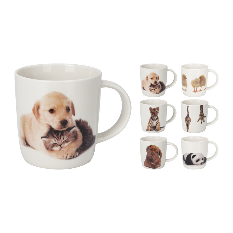 TAZA MUG MASCOTAS PORCELANA 350ML