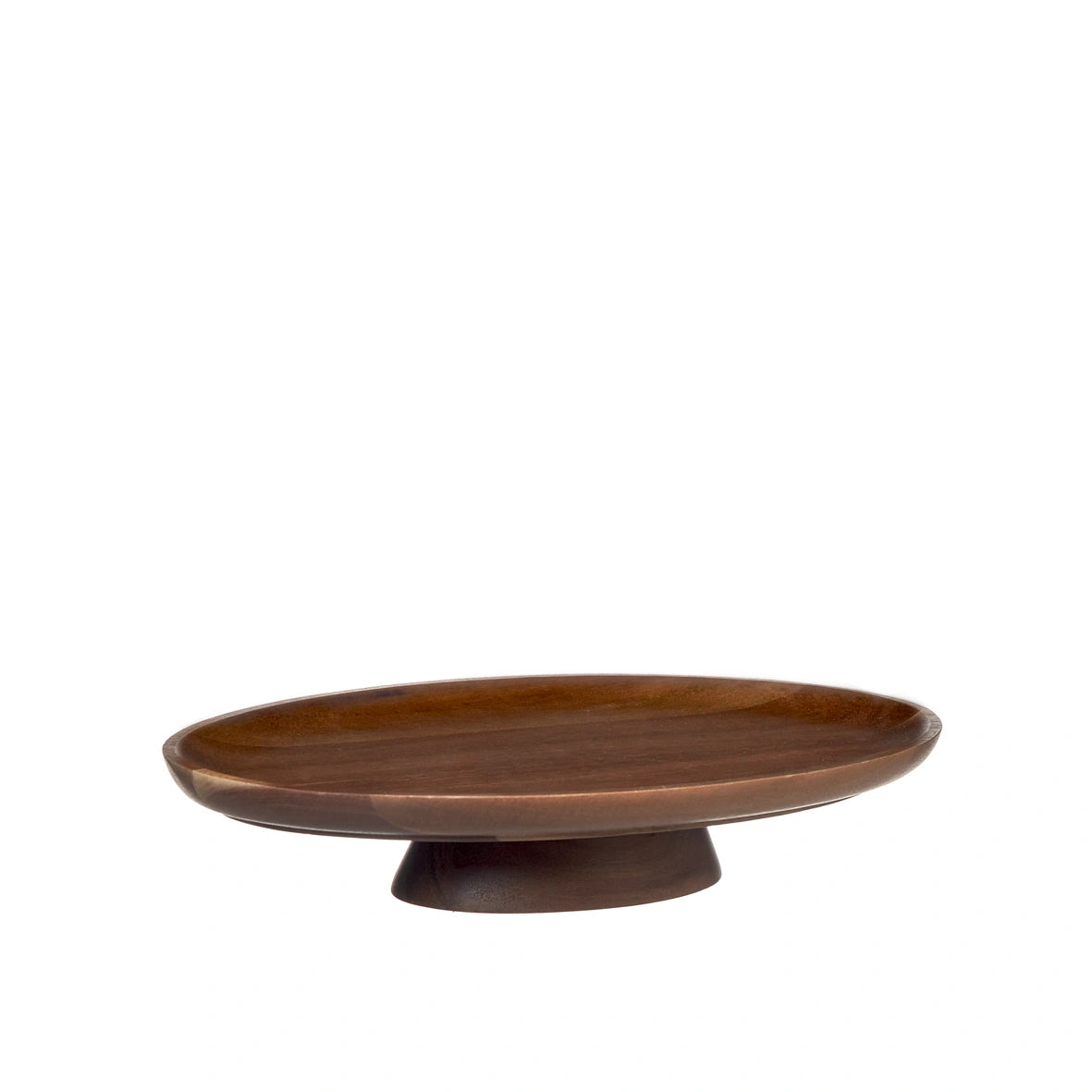 BANDEJA OVAL CON PIE ACACIA 30CM