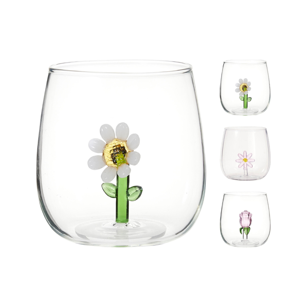 VASO CON FIGURA INTERIOR FLOR