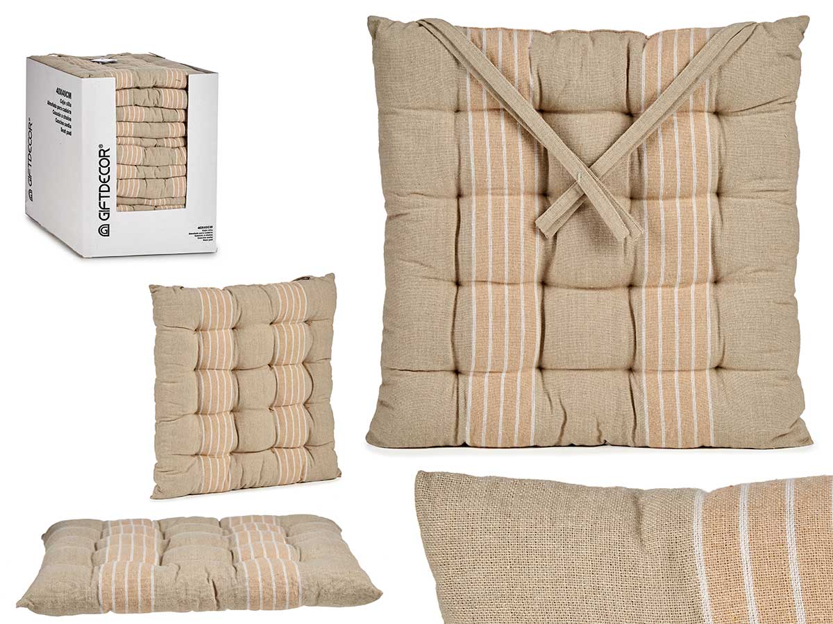 COJIN SILLA RAYAS CREMA