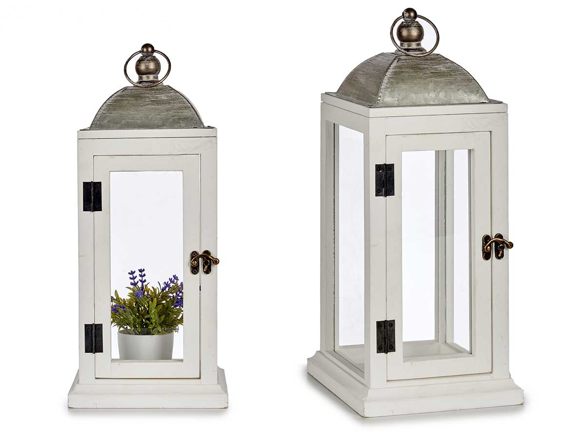 FAROL MADERA BLANCA RECTANGULAR MEDIANO