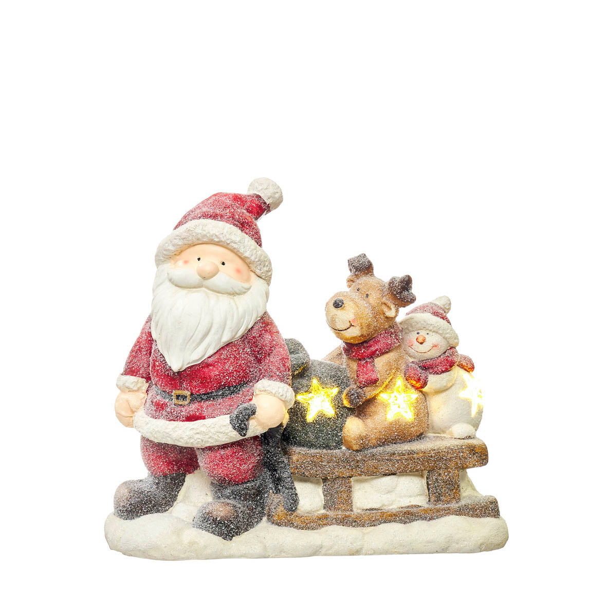 TRINEO DE PAPA NOEL EN POLIRESINA CON LUCES LED