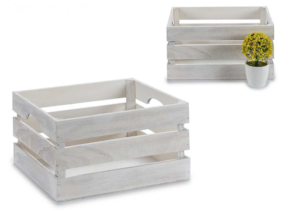 CAJA BLANCO ENVEJECIDO 31X22X16CM