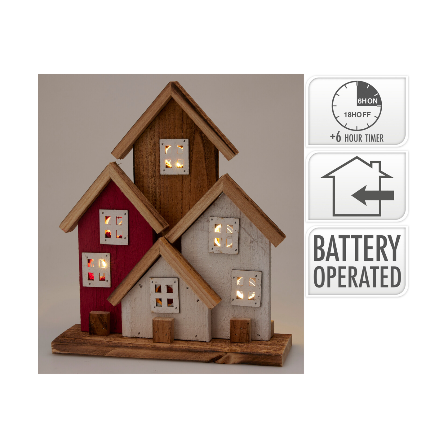 CASA NAVIDEÑA CON LUCES LED 27CM