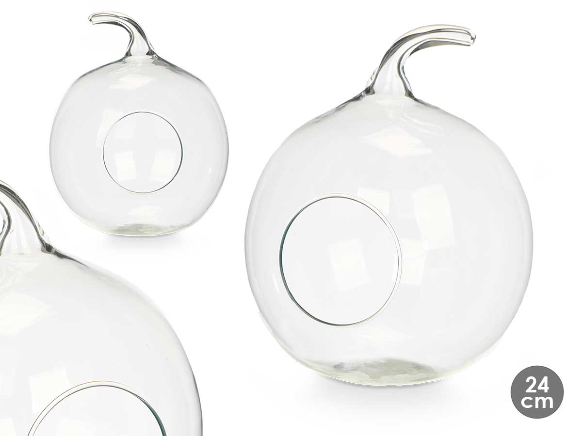 MANZANA CRISTAL CON AGUJERO 24CM