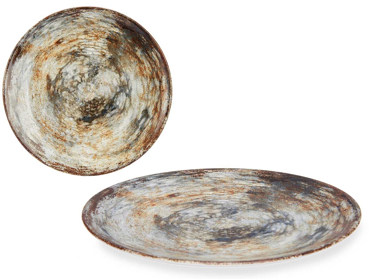 PLATO PORCELANA POSTRE 20CM MARRON PIEDRA