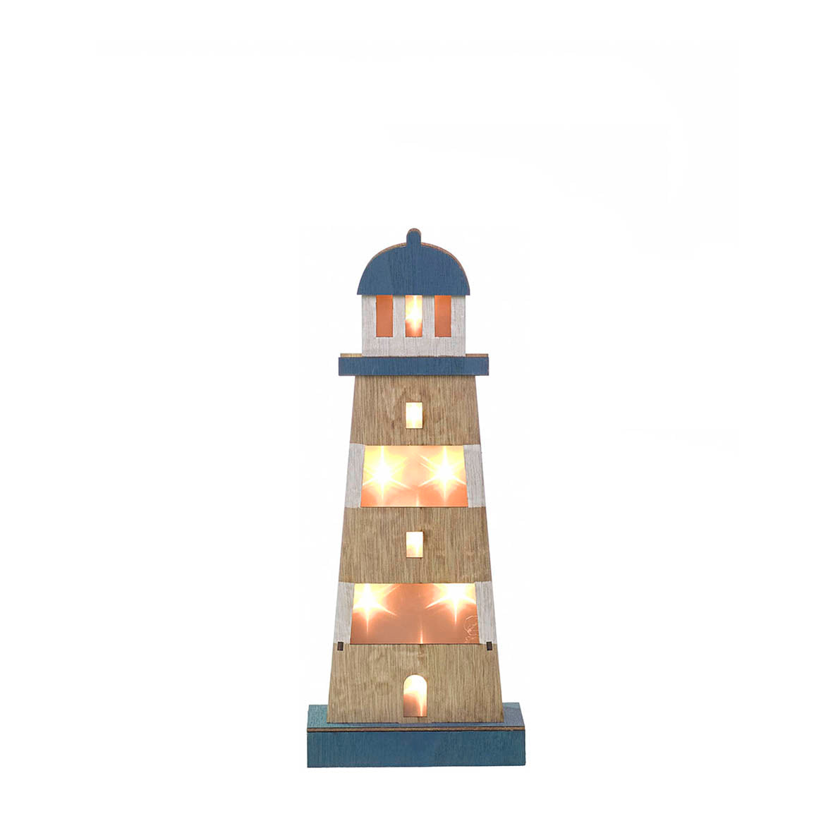 FIGURA MADERA FARO CON LED