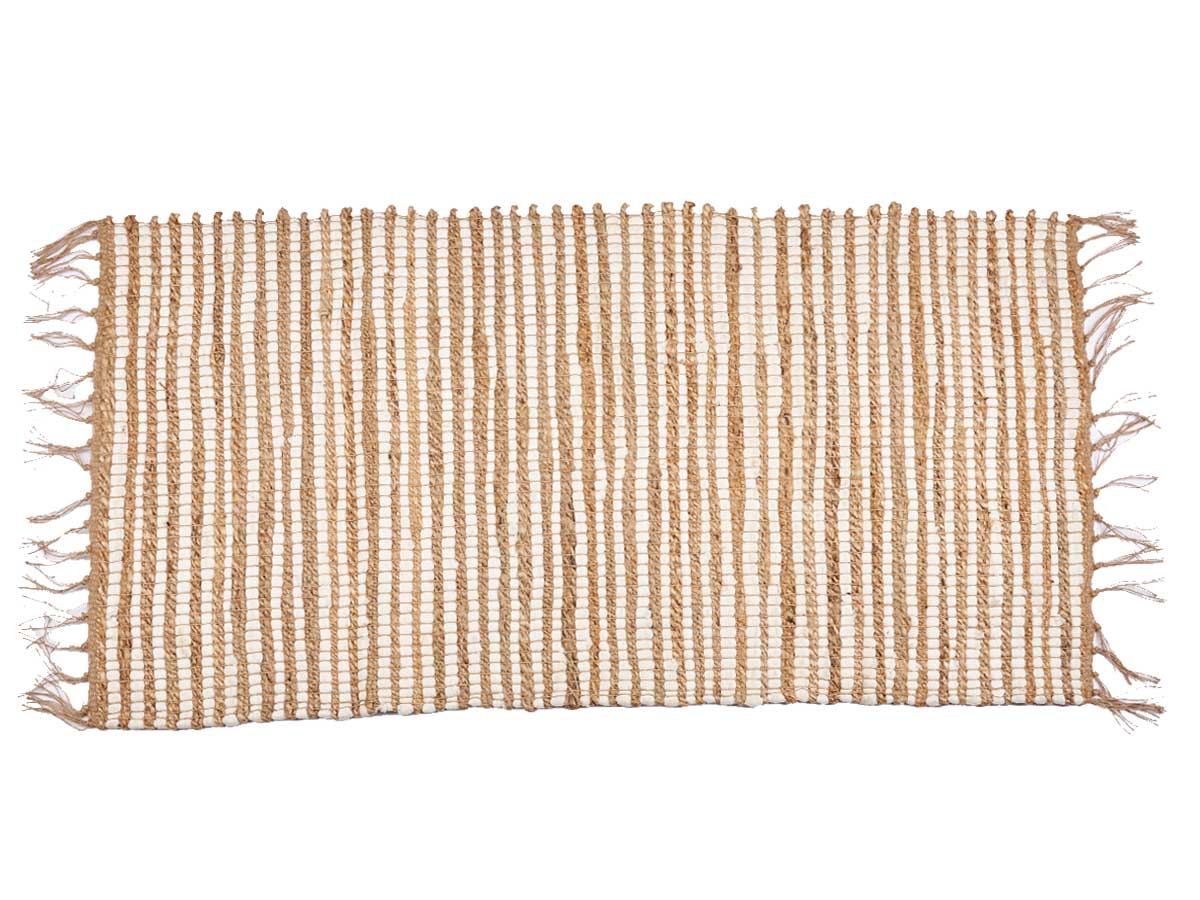 ALFOMBRA NATURAL BLANCA DOBLE 70X140CM
