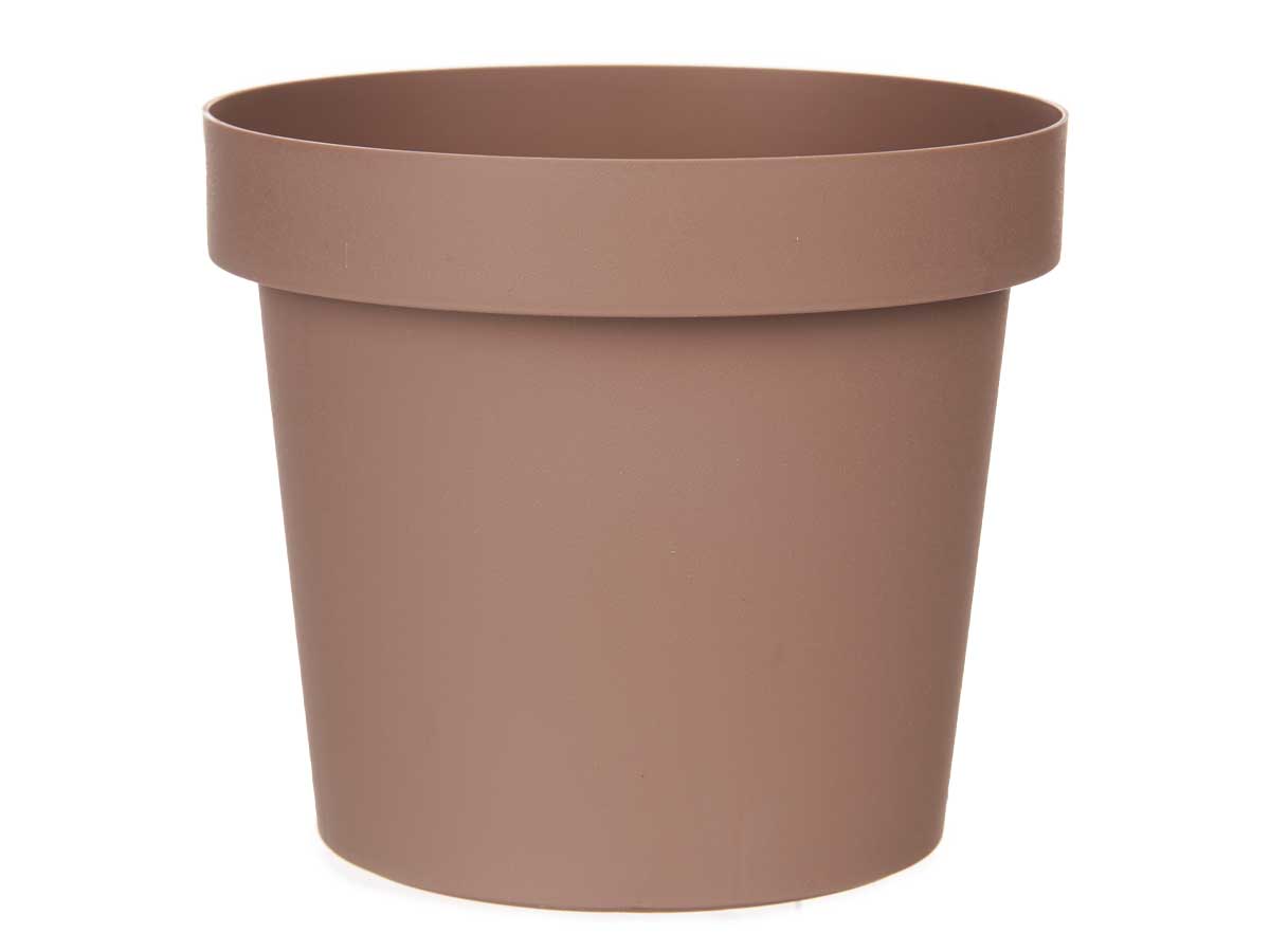MACETA PLASTICO MARRON 14CM
