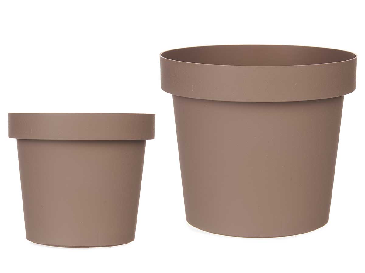 MACETA PLASTICO MARRON 25CM