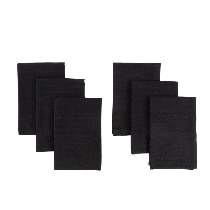JUEGO 6 SERVILLETAS NEGRAS