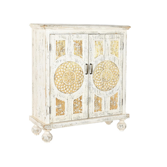 APARADOR MADERA DE ABETO ENVEJECIDO BLANCO