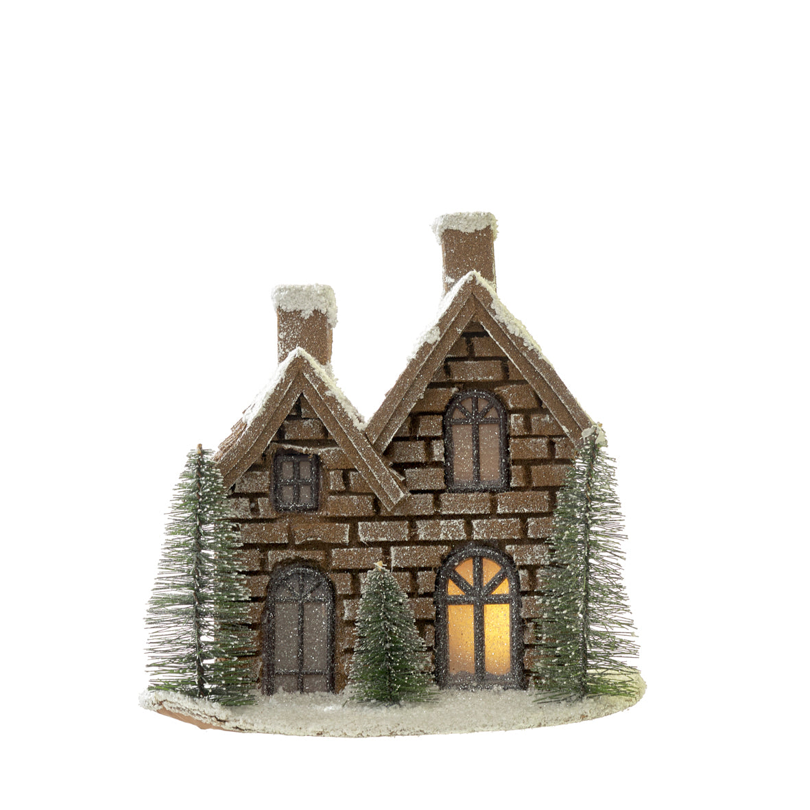 CASA NAVIDEÑA DE MADERA/CARTÓN CON LED