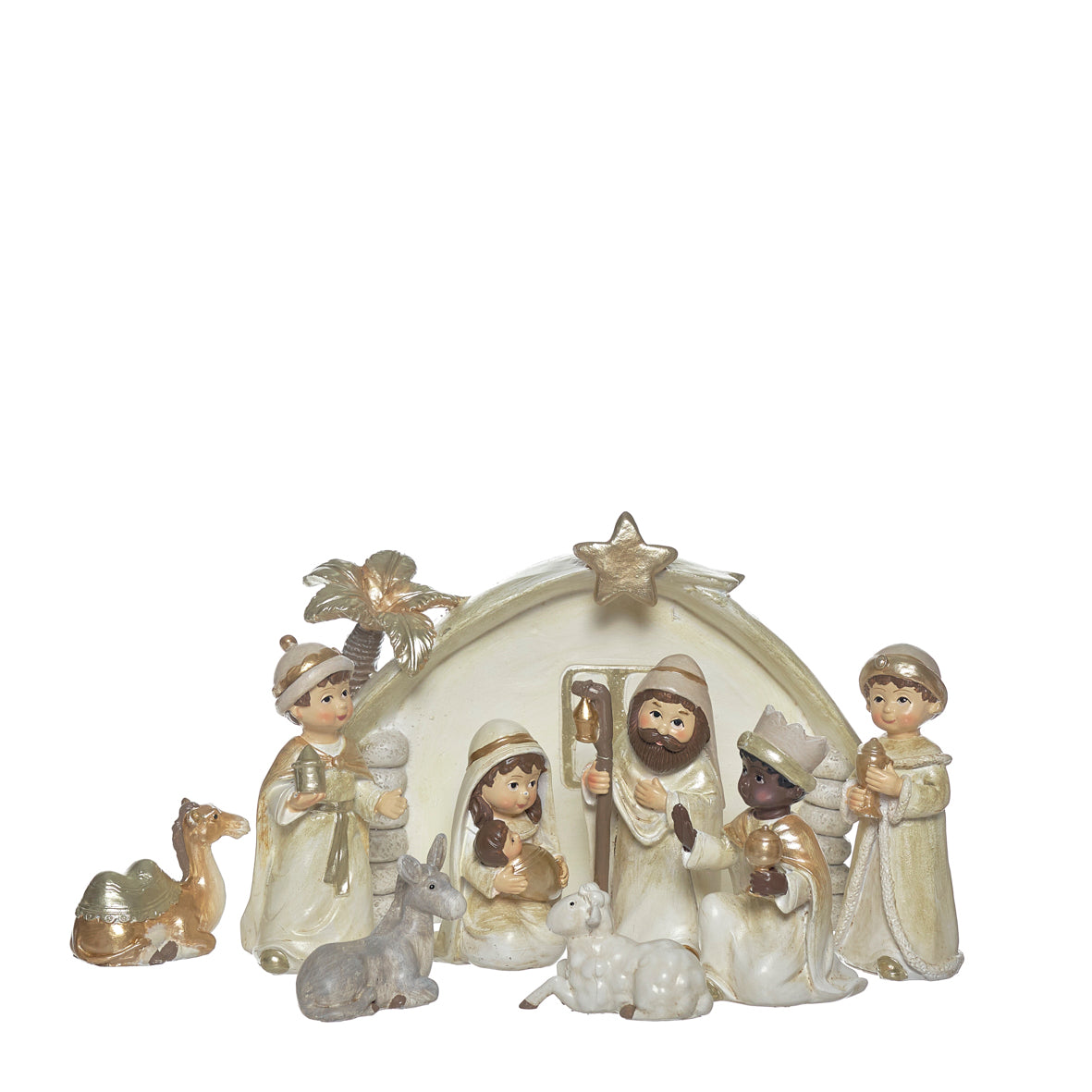 BELEN DE NAVIDAD EN POLIRESINA 9 PIEZAS