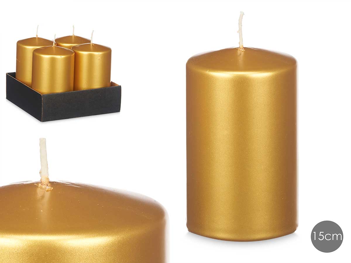 VELA TACO ORO ANCHA 15CM