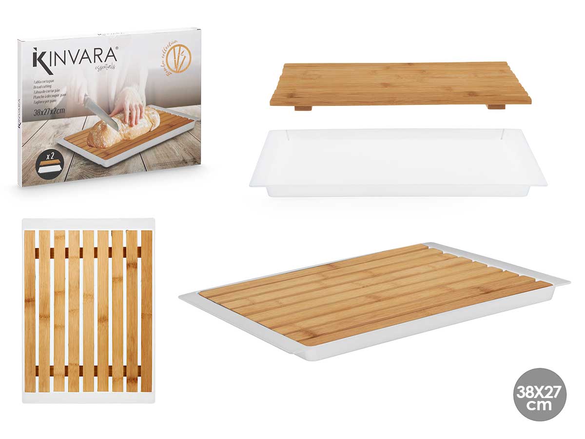 TABLA CORTAR PAN BLANCA 38X27CM