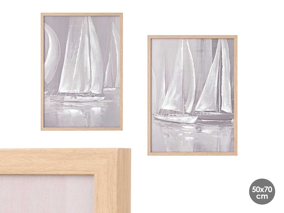 LIENZO MARCO NATURAL VELERO 50X70CM