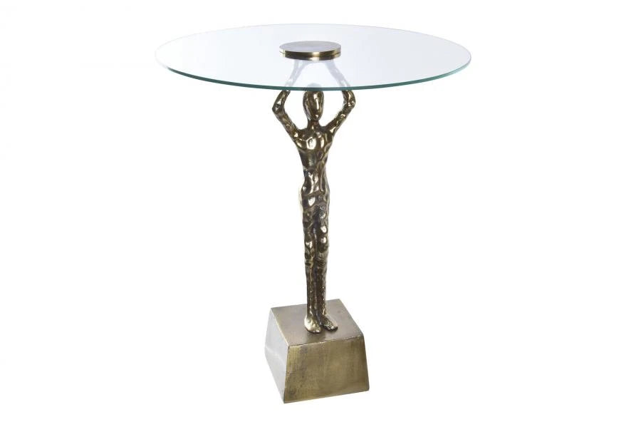 MESITA AUXILIAR ALUMINIO CRISTAL 46X46X57 HOMBRE