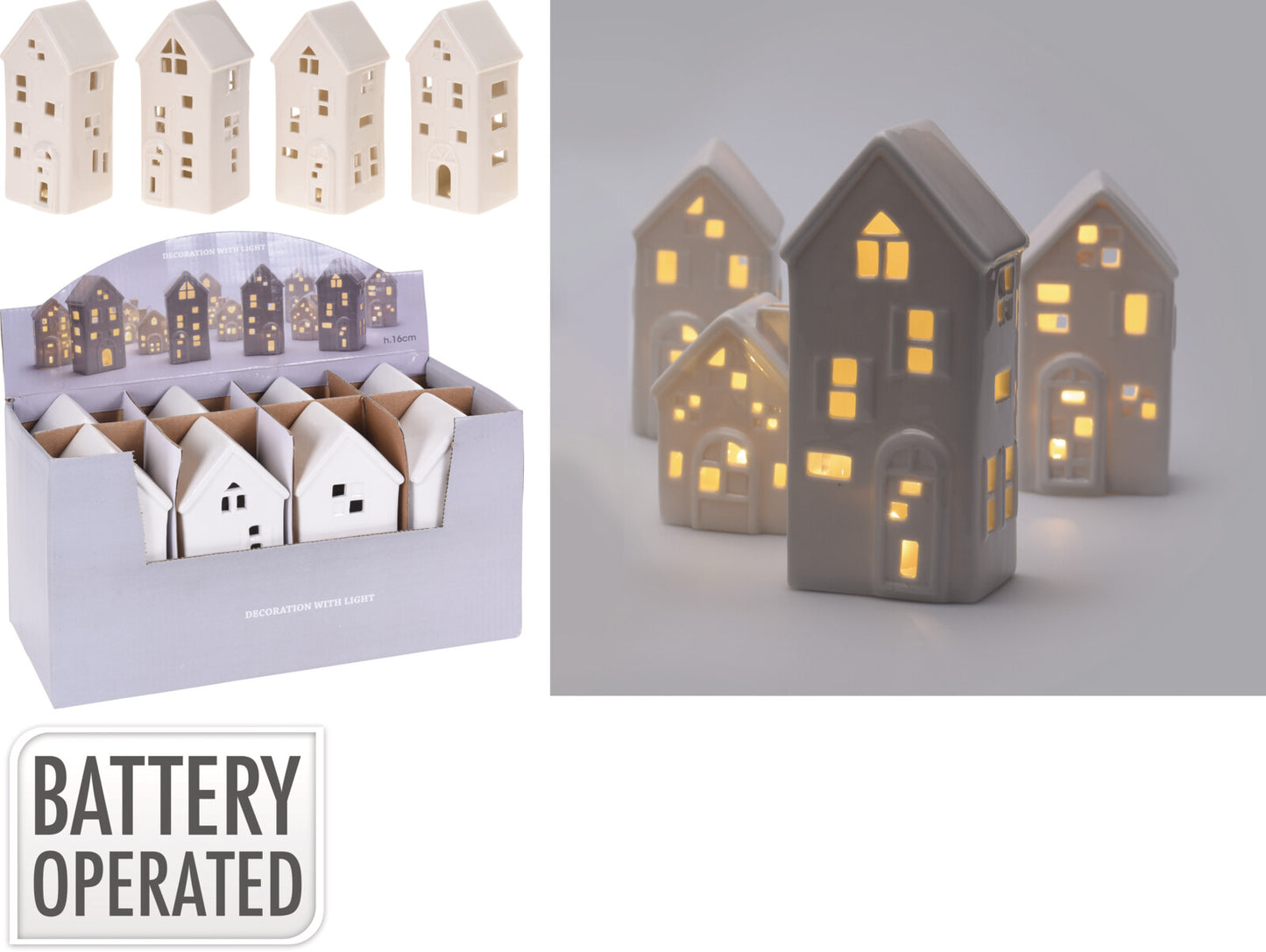 CASITA NAVIDEÑA CON LUCES 16CM