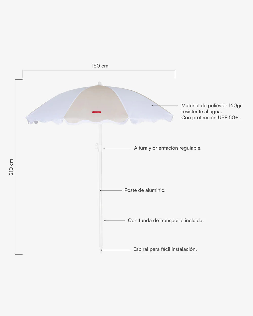 SOMBRILLA PLAYA FLAMINGUEO DANIA BEIGE