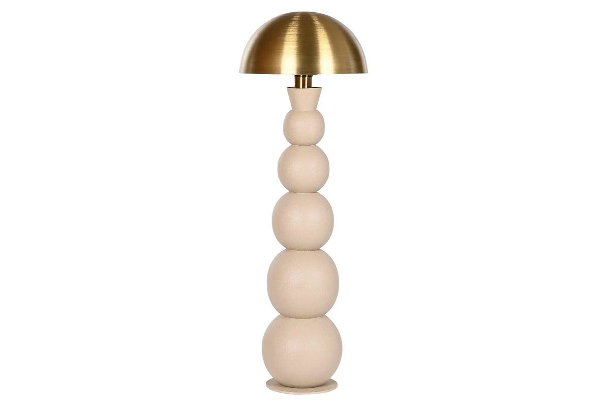 LAMPARA PIE METAL 31X31X92 CREMA