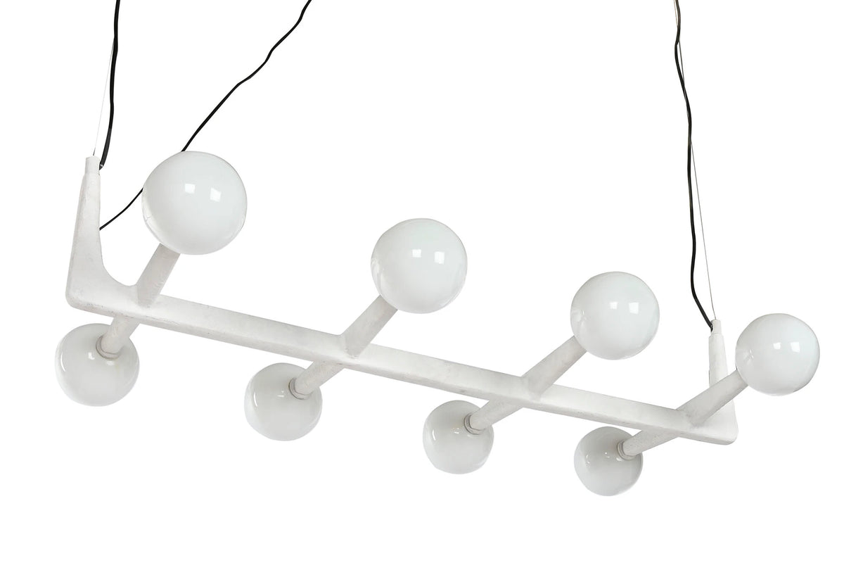 LAMPARA TECHO METAL CRISTAL 110X45X120 BOLA BLANCO