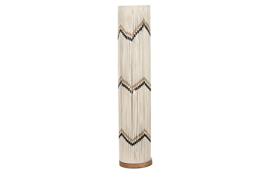 LAMPARA PIE ALGODON RAFIA 25X25X125 TRENZADO