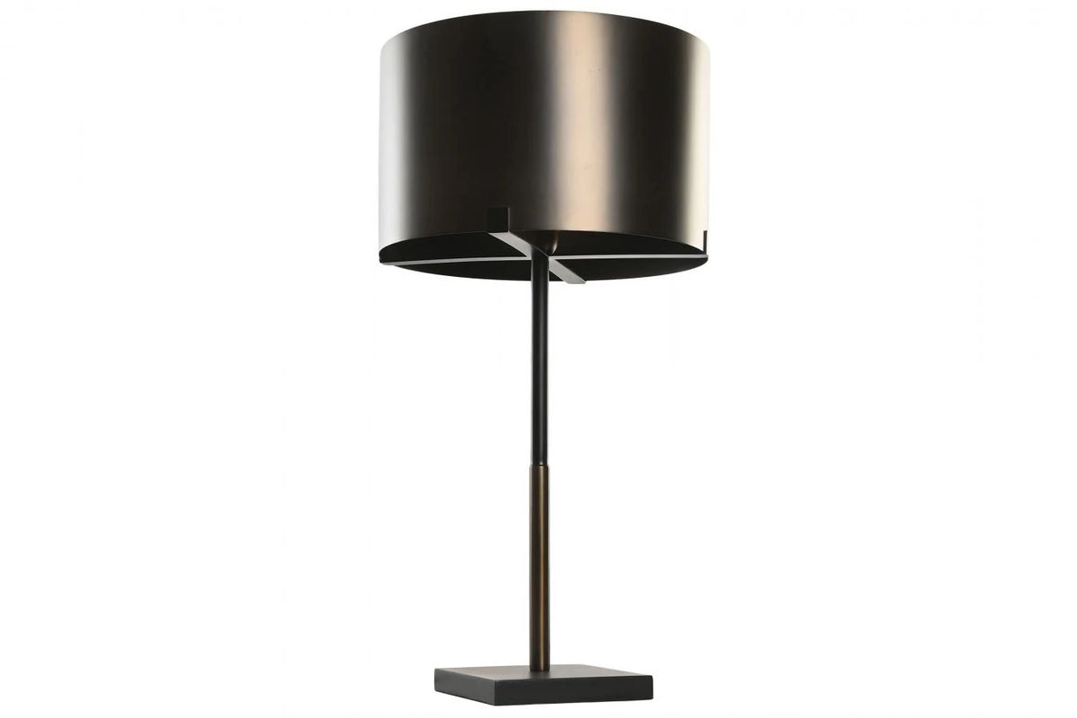 LAMPARA SOBREMESA ACERO PATINADO 40X40X80 BRONCE