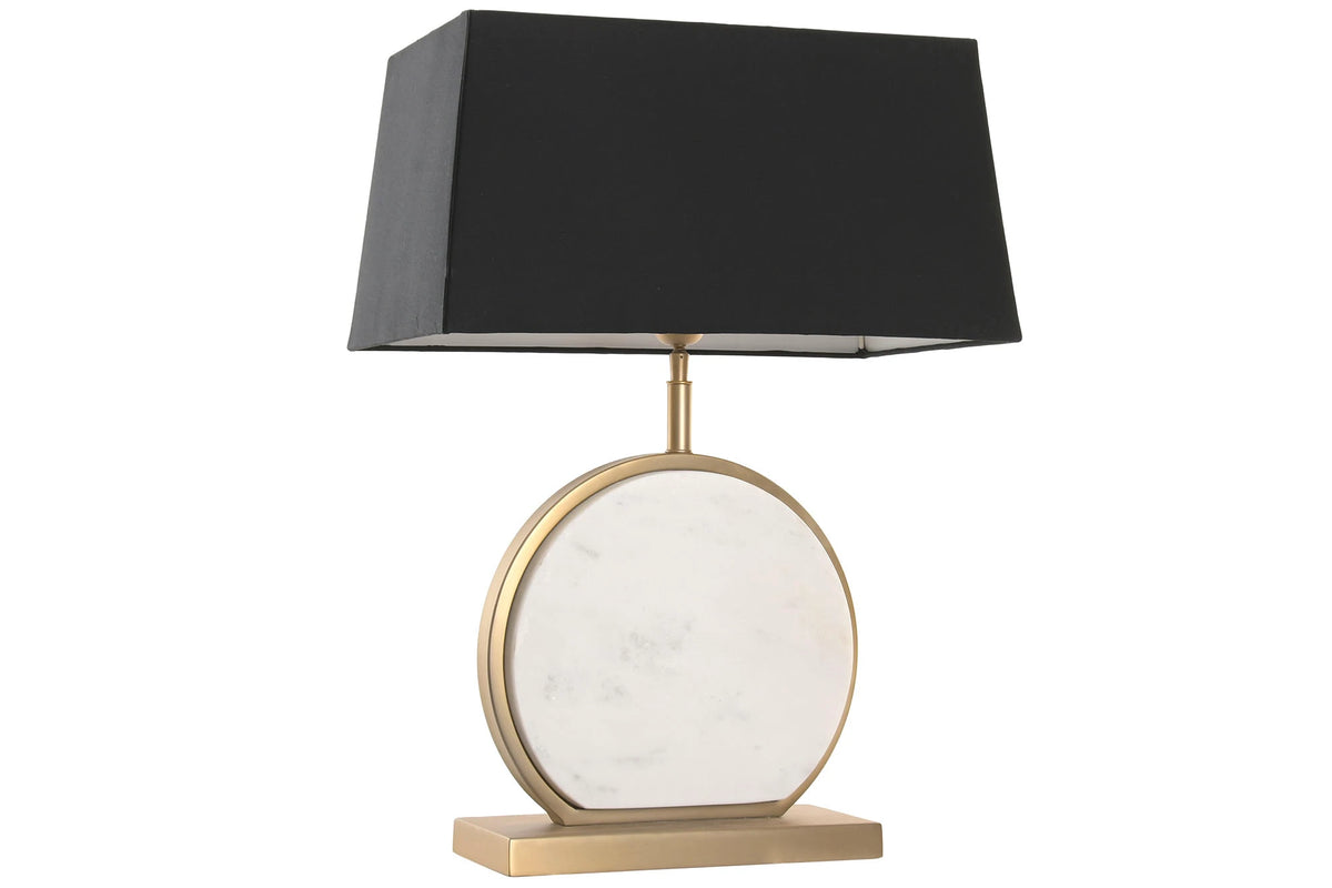 LAMPARA SOBREMESA ACERO MARMOL 28X44X73 MATE
