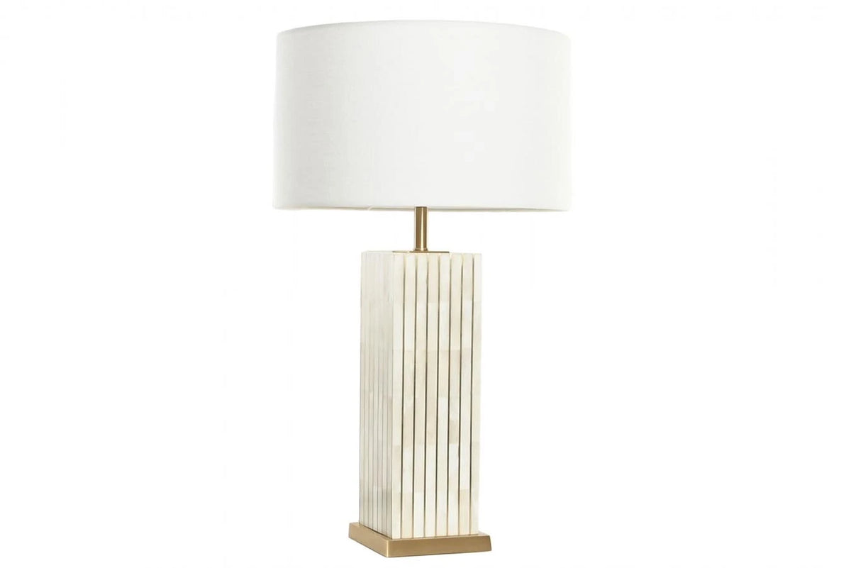 LAMPARA SOBREMESA LATON HUESO 40,5X40,5X54 BEIGE